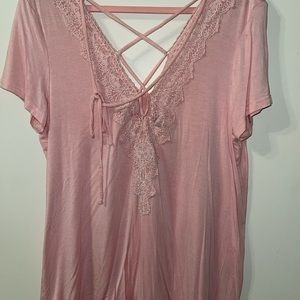 Daytrip Pink Open Back Tee Shirt